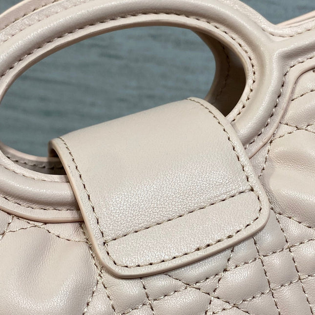 DIOR 25S JOLIE TOP HANDLE MINI BAG 18 IN BABY PINK CALFSKIN GOLD HARDWARE