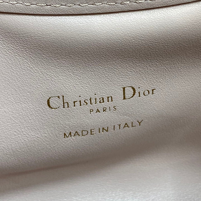 DIOR 25S JOLIE TOP HANDLE MINI BAG 18 IN BABY PINK CALFSKIN GOLD HARDWARE