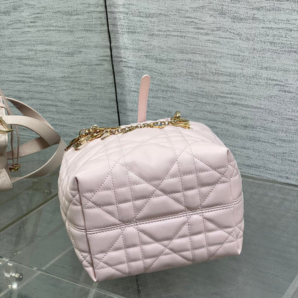 DIOR 25S TOUJOURS VERTICAL TOTE BAG 18 IN LIGHT PINK CALFSKIN WITH CHARM BRACELET STRAP