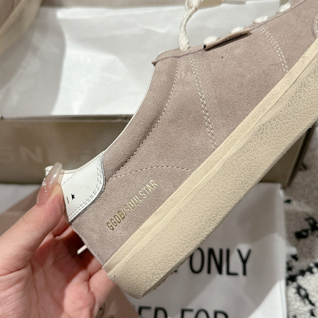 SOUL STAR SNEAKERS IN PINK SUEDE WHITE HEEL TAB