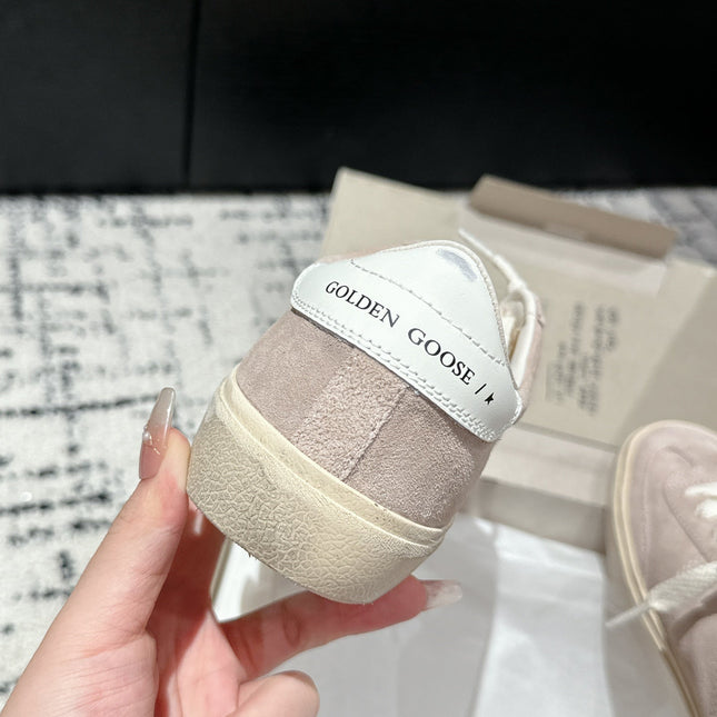 SOUL STAR SNEAKERS IN PINK SUEDE WHITE HEEL TAB