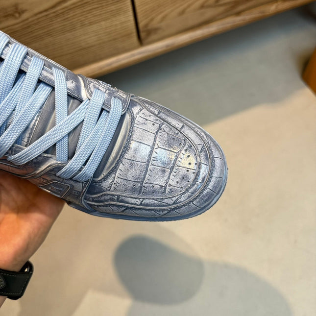 LV MEN'S LUXURY DESIGNER SPORTS BLUE SNEAKERS