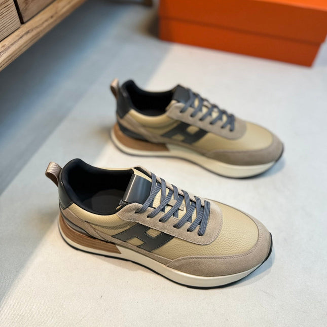 HM INTERACTIVE LACE-UP SNEAKER BEIGE CALFSKIN