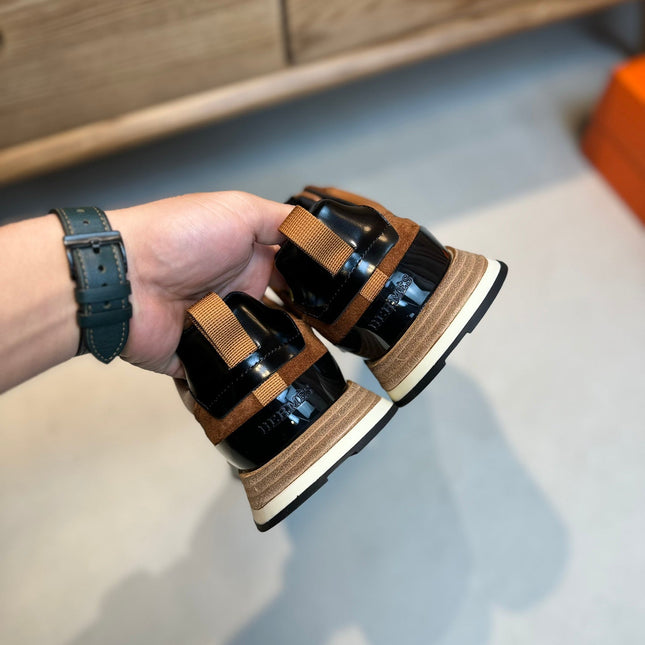 HM INTERACTIVE LACE-UP SNEAKER TAWNY CALFSKIN