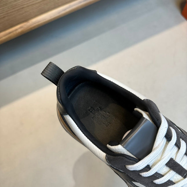 HM INTERACTIVE LACE-UP SNEAKER GRAY AND WHITE CALFSKIN