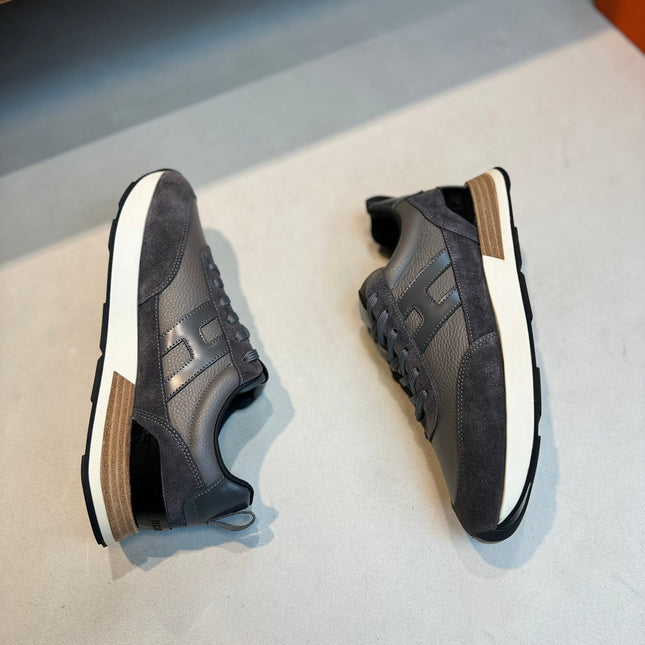 HM INTERACTIVE LACE-UP SNEAKER GRAY CALFSKIN