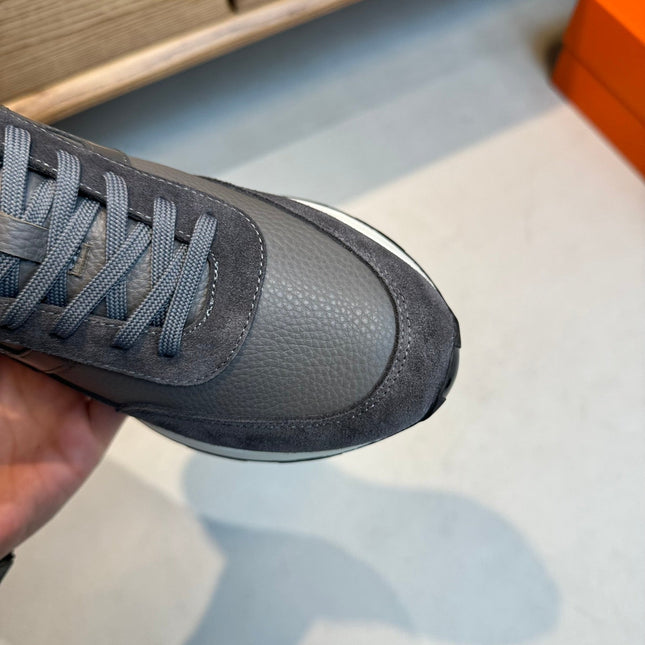 HM INTERACTIVE LACE-UP SNEAKER GRAY CALFSKIN
