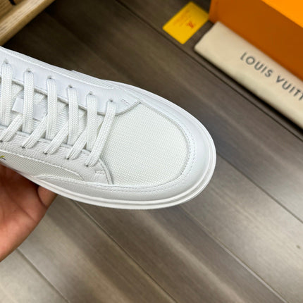 LV TRAINER SNEAKER WHITE MIX GREY CALFSKIN AND BREATHABLE FABRIC