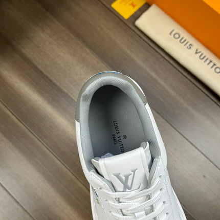 LV TRAINER SNEAKER WHITE MIX GREY CALFSKIN AND BREATHABLE FABRIC