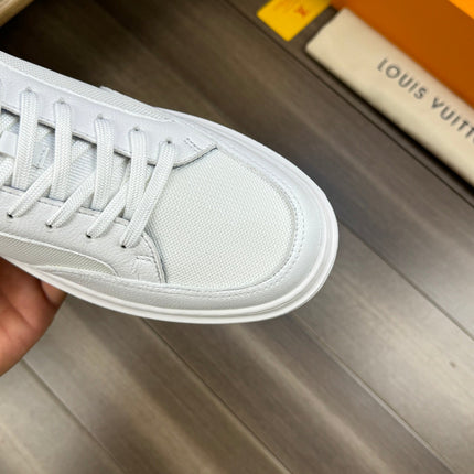 LV TRAINER SNEAKER WHITE MIX NAVY BLUE CALFSKIN AND BREATHABLE FABRIC