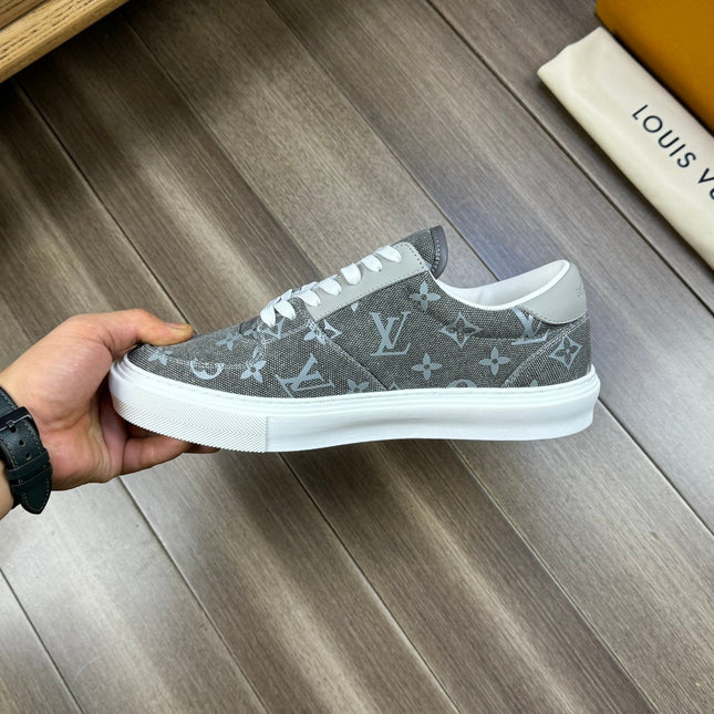 LV TRAINER SNEAKER IN ASH GREY MONOGRAM DENIM
