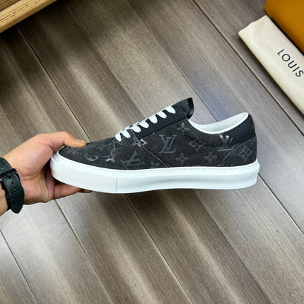 LV TRAINER SNEAKER IN BLACK MONOGRAM DENIM