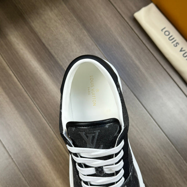 LV TRAINER SNEAKER IN BLACK MONOGRAM DENIM