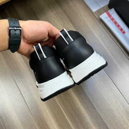 PRA SNEAKER BLACK NAPPA CALFSKIN AND FLYKNIT FABRIC