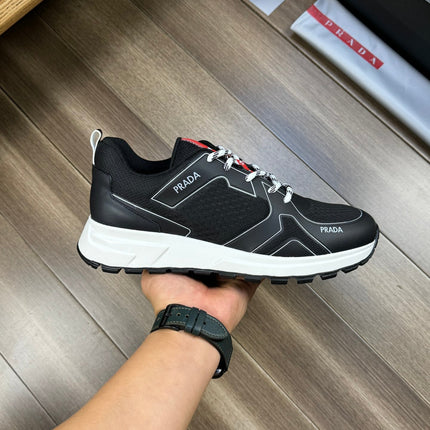 PRA SNEAKER BLACK NAPPA CALFSKIN AND FLYKNIT FABRIC