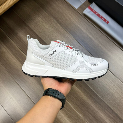 PRA SNEAKER WHITE NAPPA CALFSKIN AND FLYKNIT FABRIC