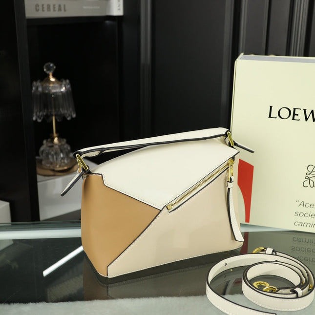 LOE MINI PUZZLE 23 BAG IN BEIGE CREAM MIX TAN CALFSKIN
