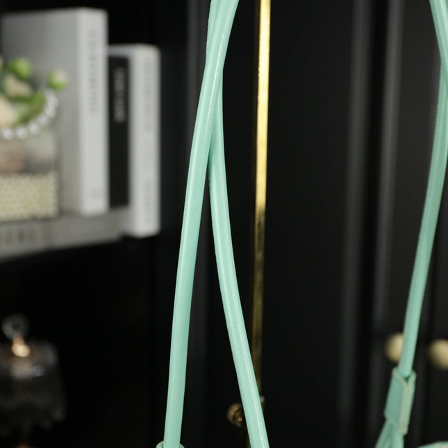 LOE SMALL ANAGRAM BASKET 28 BAG IN LIGHT BLUE IRACA PALM AND CALFSKIN