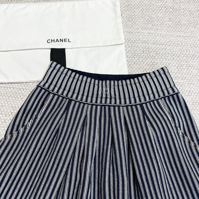 CC 25 Striped Skirt Blue Cotton