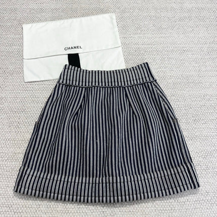 CC 25 Striped Skirt Blue Cotton