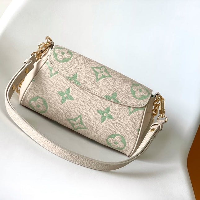 FAVORITE BAG 24 IN BEIGE MIX GREEN MONOGRAM SOFT GRAINED COWHIDE
