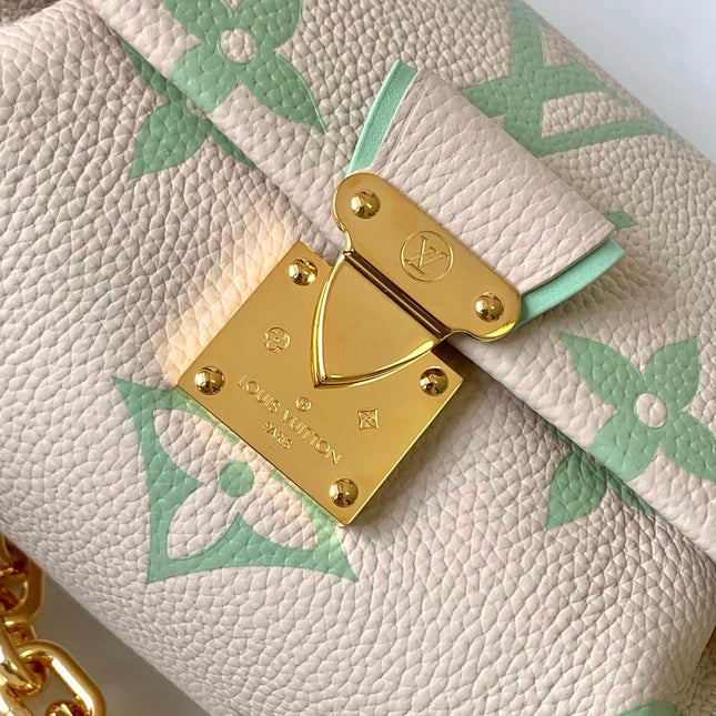 FAVORITE BAG 24 IN BEIGE MIX GREEN MONOGRAM SOFT GRAINED COWHIDE