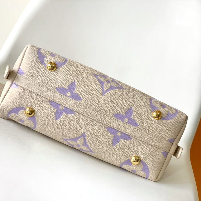 CARRYALL PM 29 BAG IN BEIGE MIX PURPLE MONOGRAM EMPREINTE LEATHER