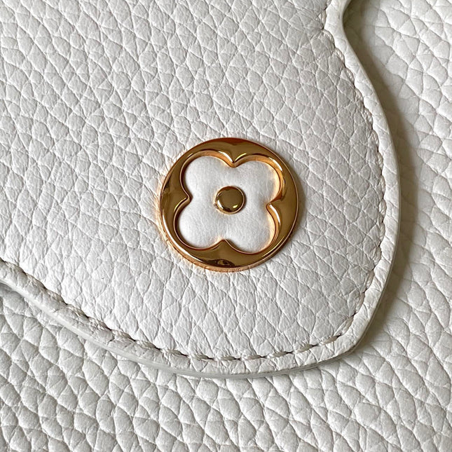 CAPUCINES EAST-WEST MINI 21 IN WHITE TAURILLON LEATHER GOLD-TONE HARDWARE