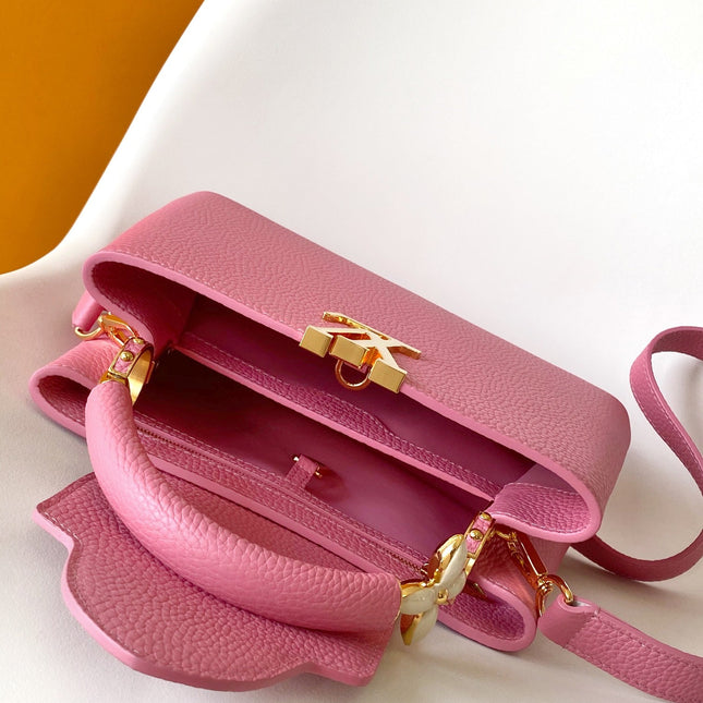 CAPUCINES MINI 21 IN MARSHMALLOW PINK TAURILLON GOLD HARDWARE