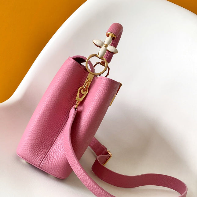 CAPUCINES MINI 21 IN MARSHMALLOW PINK TAURILLON GOLD HARDWARE
