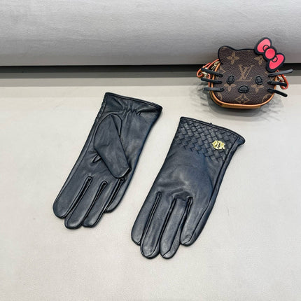 TOUCHSCREEN GLOVES WITH COUPLES EDITON IN BLACK LAMBSKIN 398765
