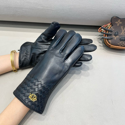 TOUCHSCREEN GLOVES WITH COUPLES EDITON IN BLACK LAMBSKIN 398765