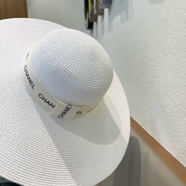 WIDE BRIM STRAW HAT WHITE 672707