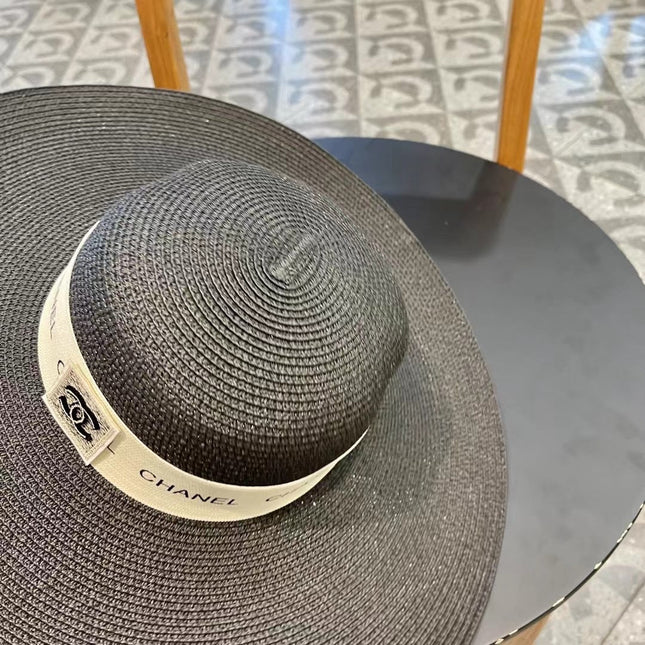 WIDE BRIM STRAW HAT BLACK 672709