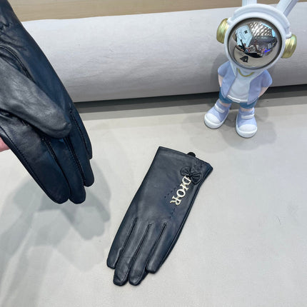 GLOVES WITH BOW IN BLACK LAMBSKIN 423411