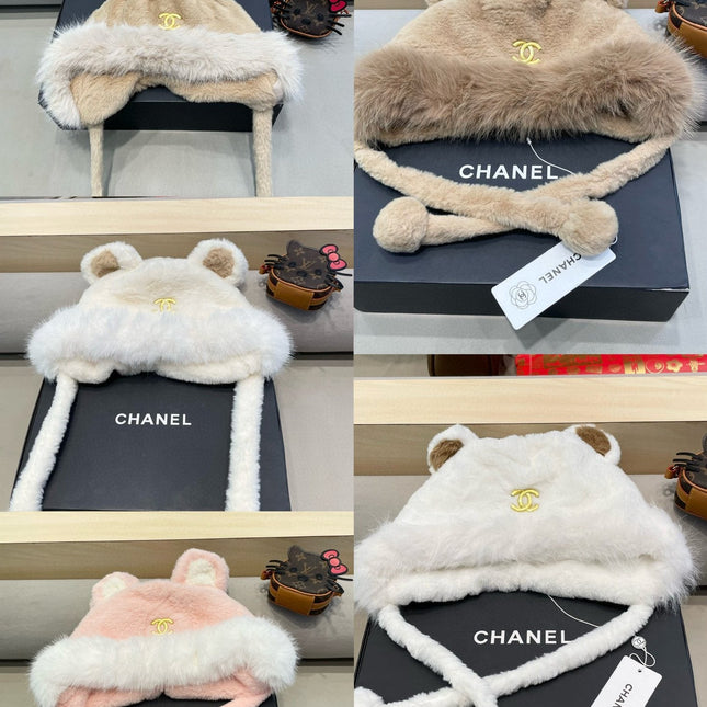 BEANIE HAT IN LIGHT PINK LAMB FUR 426239
