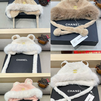 BEANIE HAT IN WHITE LAMB FUR 426240