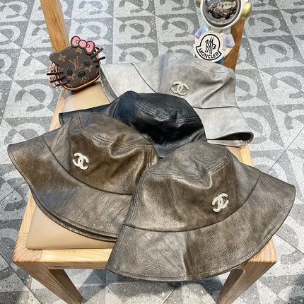BUCKET HAT IN WOOD BROWN CALFSKIN 431731