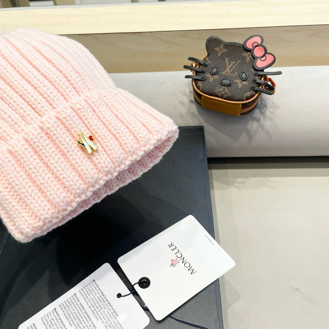 WOOL BEANIE WITH POM POM LIGHT PINK 435047
