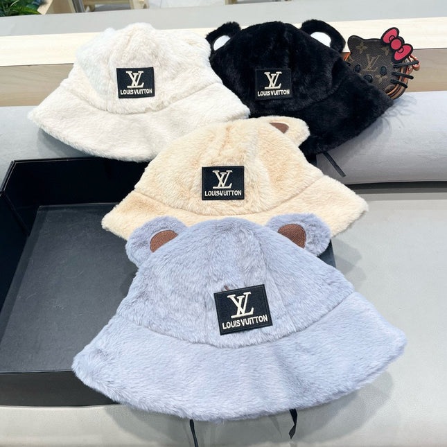 BUCKET HAT IN BLACK  WOOL AND LAMB FUR 434939