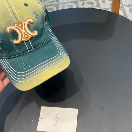 BASEBALL CAP MODEL 650509 IN YELLOW GREEN OMBRE COTTON