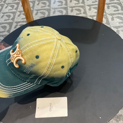 BASEBALL CAP MODEL 650509 IN YELLOW GREEN OMBRE COTTON
