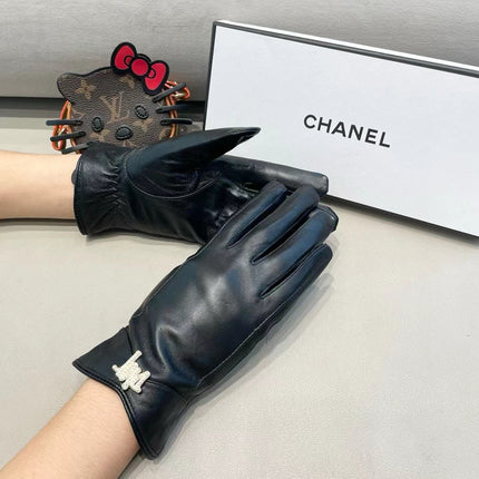 GLOVES IN BLACK LAMBSKIN AND FLEECE LINING 456278
