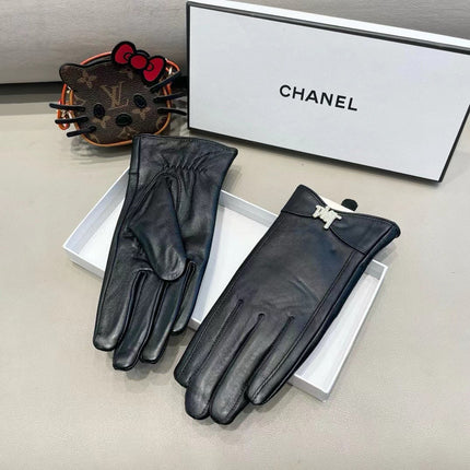 GLOVES IN BLACK LAMBSKIN AND FLEECE LINING 456278