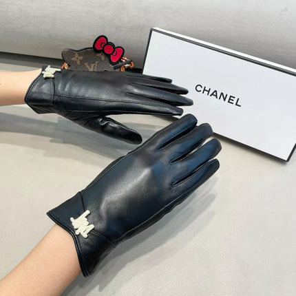 GLOVES IN BLACK LAMBSKIN AND FLEECE LINING 456278