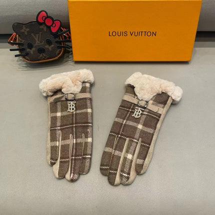 GLOVES IN MEDIUM BROWN WOOL WITH SHEARLING LINING 460068