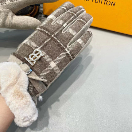 GLOVES IN MEDIUM BROWN WOOL WITH SHEARLING LINING 460068