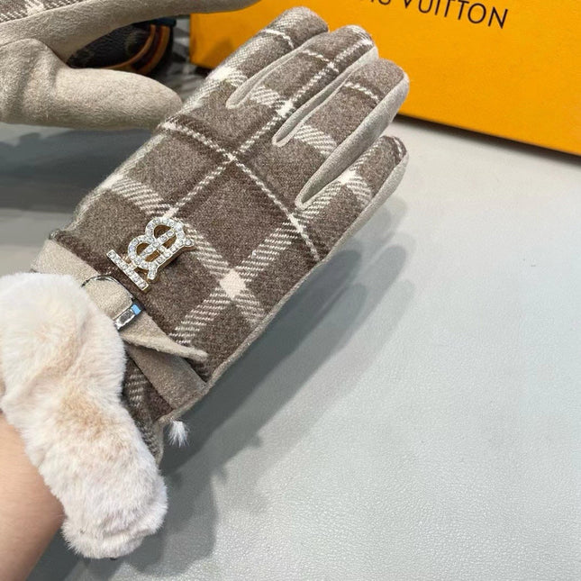GLOVES IN MEDIUM BROWN WOOL WITH SHEARLING LINING 460068