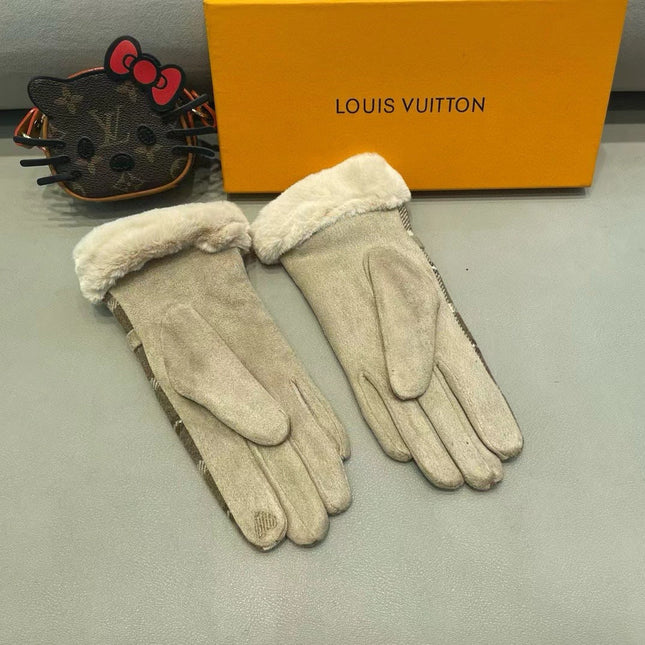 GLOVES IN MEDIUM BROWN WOOL WITH SHEARLING LINING 460068