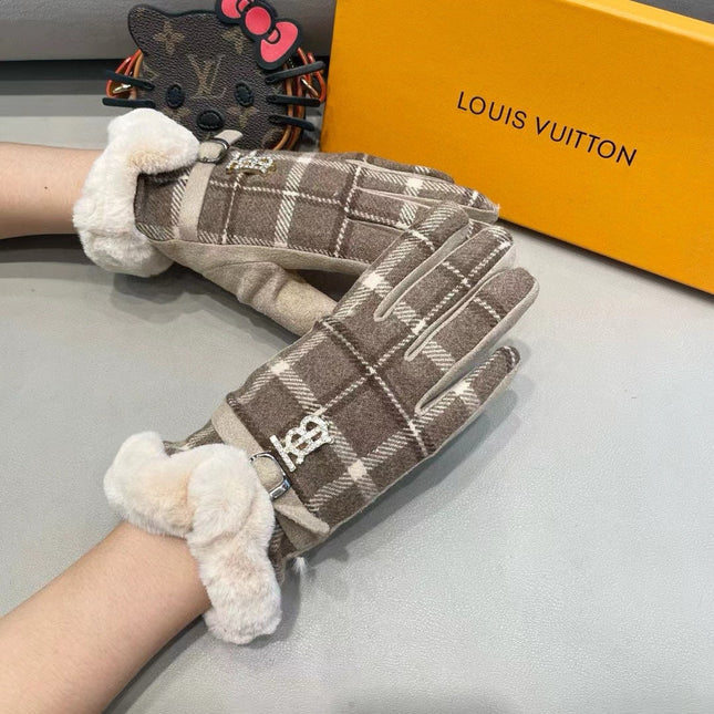 GLOVES IN MEDIUM BROWN WOOL WITH SHEARLING LINING 460068